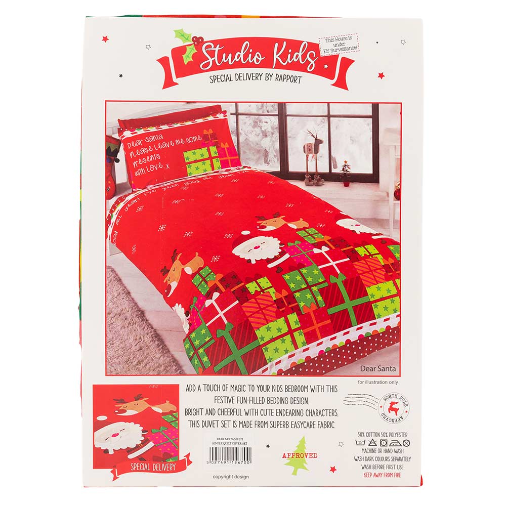 Kids Christmas Duvet Set Single including Pillowcase