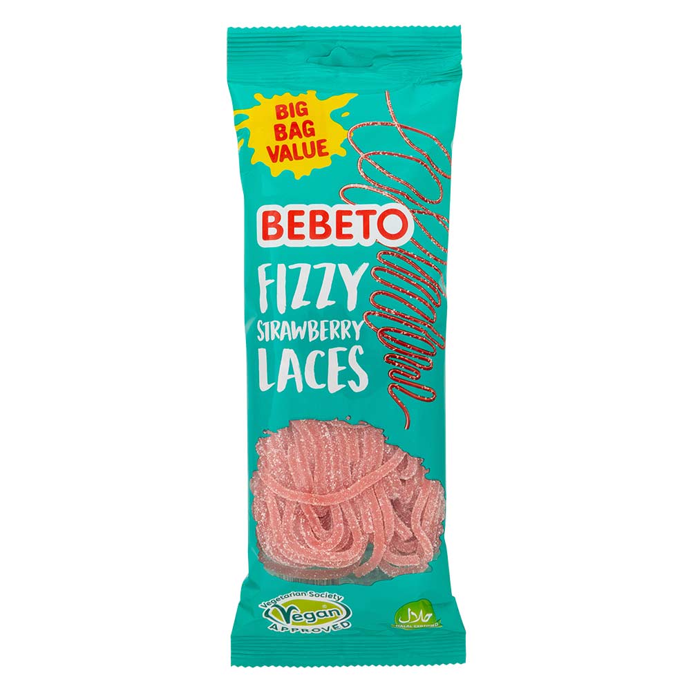 Bebeto Fizzy Strawberry Laces 220g