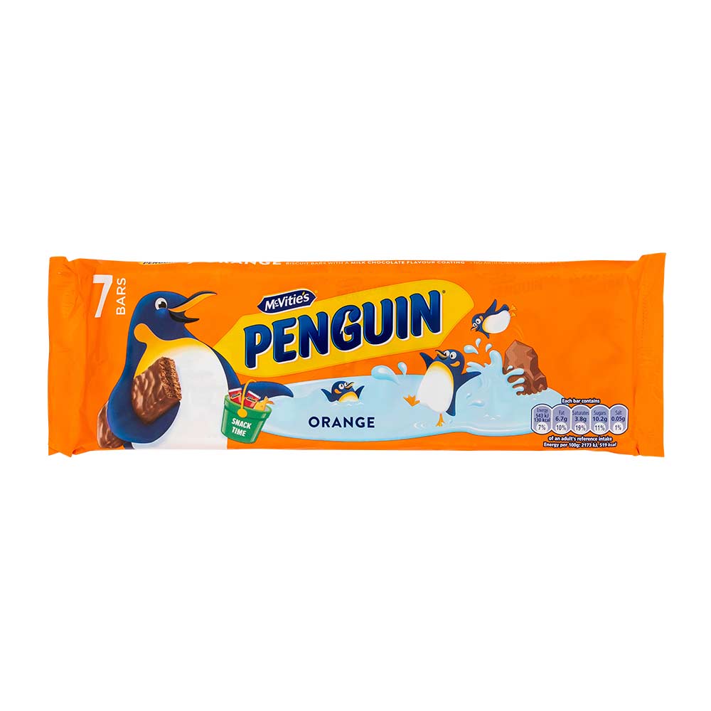 McVities Penguin Orange Biscuit Bar 7pk 172g