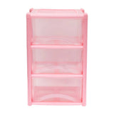 3 Drawer Plastic Storage Tower Pink