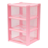 3 Drawer Plastic Storage Tower Pink