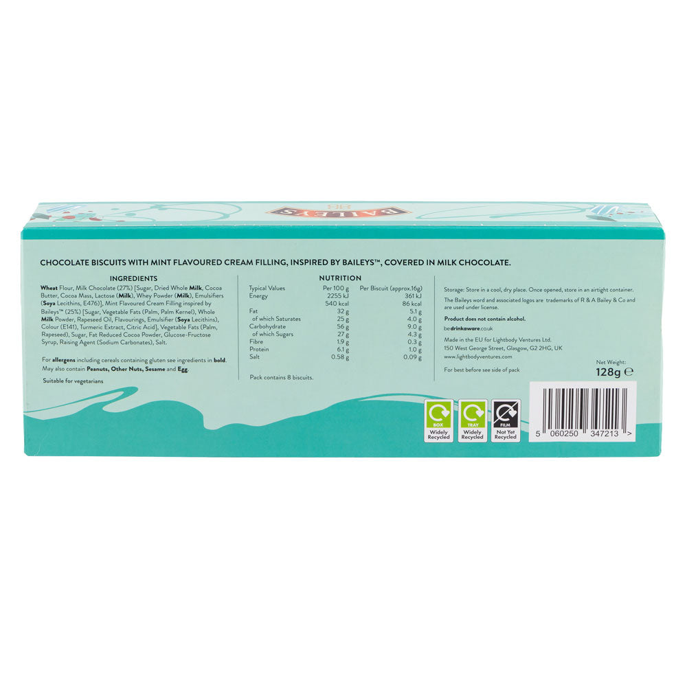 Baileys Mint Creams Milk Chocolate Biscuits 128g