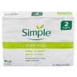 Simple pure soap for sensitive skin in 2 pack on white background