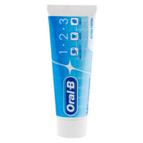 Oral B 123 extra fresh toothpaste on white background