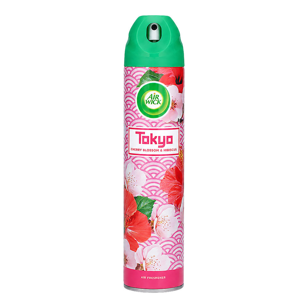 Airwick toyko cherry blossom & hibiscus air freshener on a white background