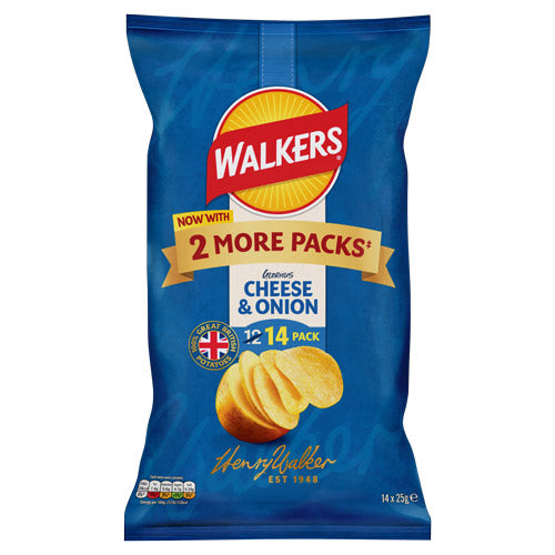 Walkers Crisps Cheese & Onion 25g x 14 Pack
