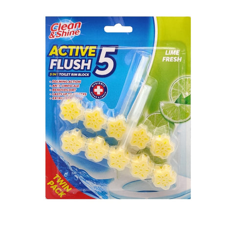 Clean & Shine Lime Toilet Rim Block Twin Pack 310501