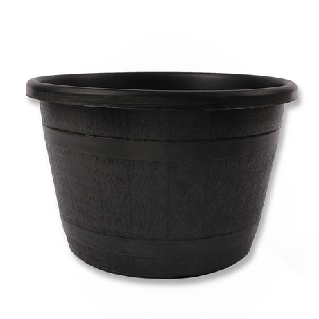 12 Inch Barrel Planter Black 329575-BLACK