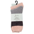2 Pack Ladies Chenille Socks - Pink / Grey 339686-PINKGREY