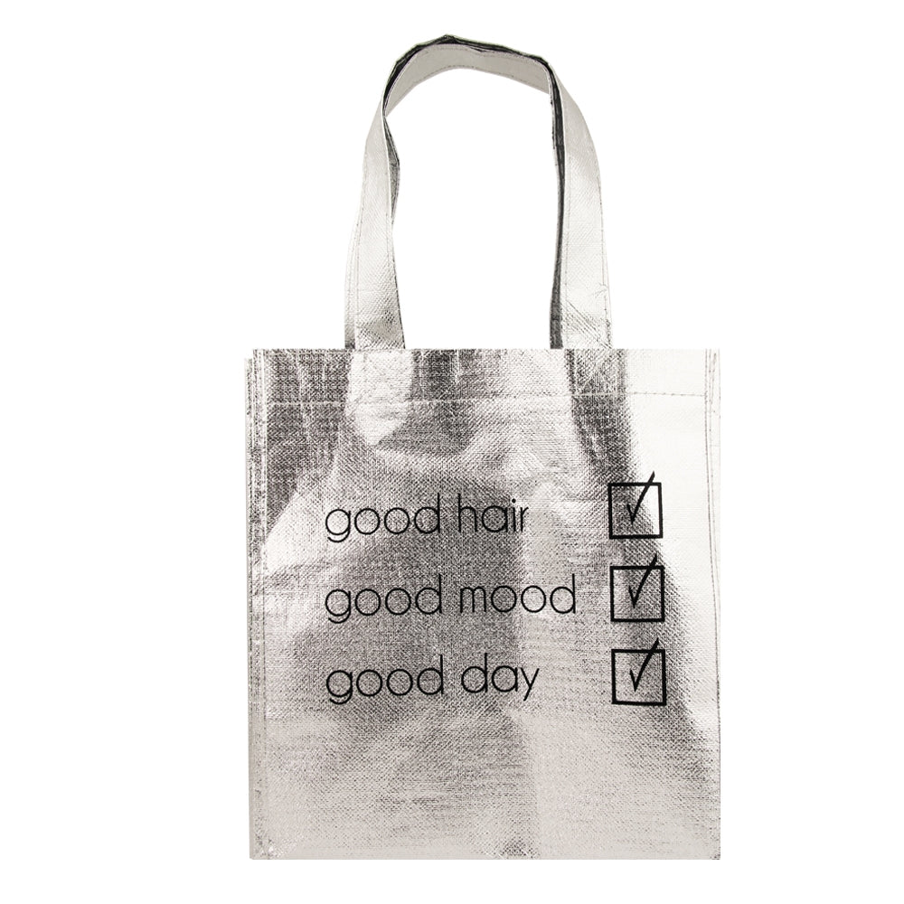 Silver Metallic Tote Bag 'Good List' 314829-LIST