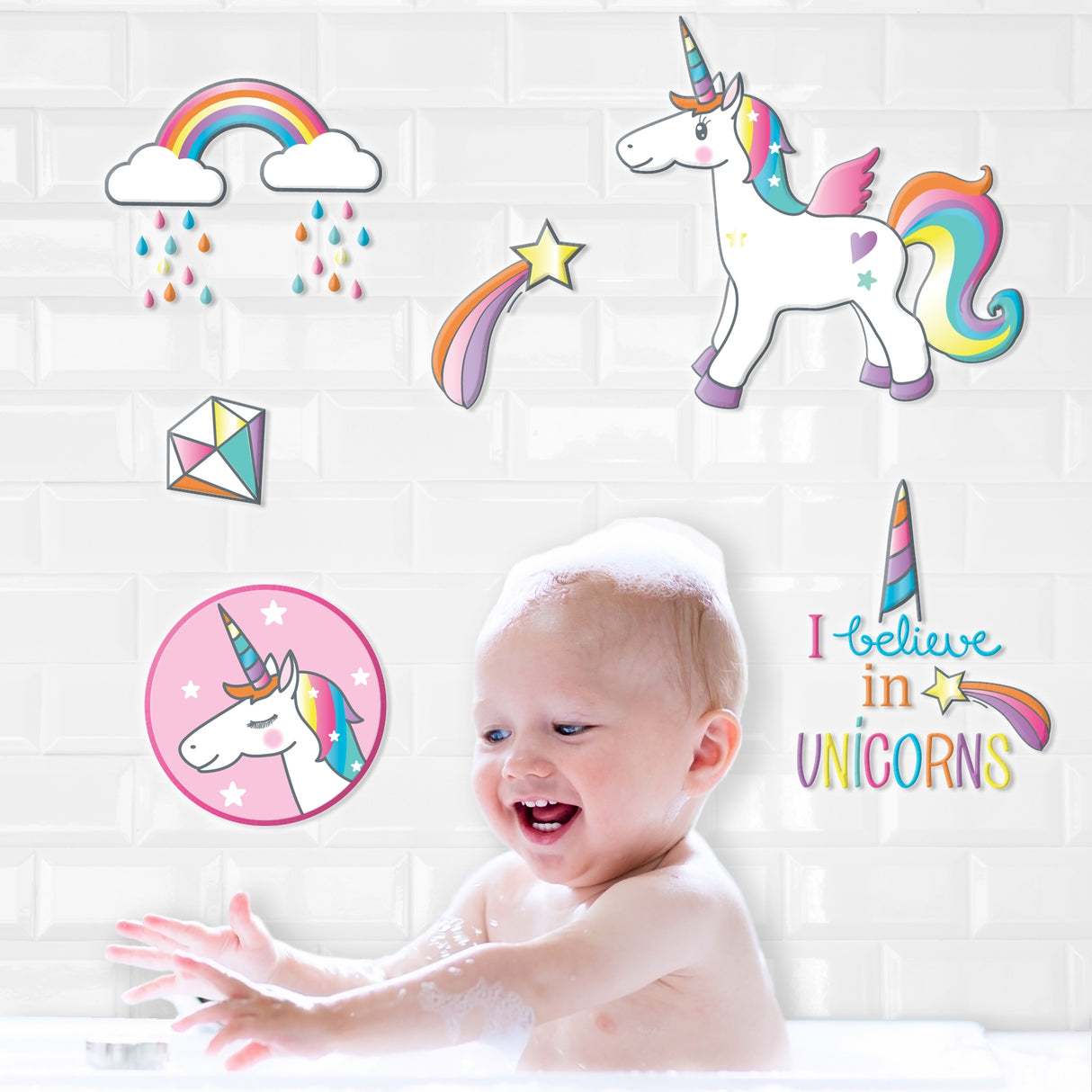 Unicorn 3D Bathroom Stickers 309598-UNICORN