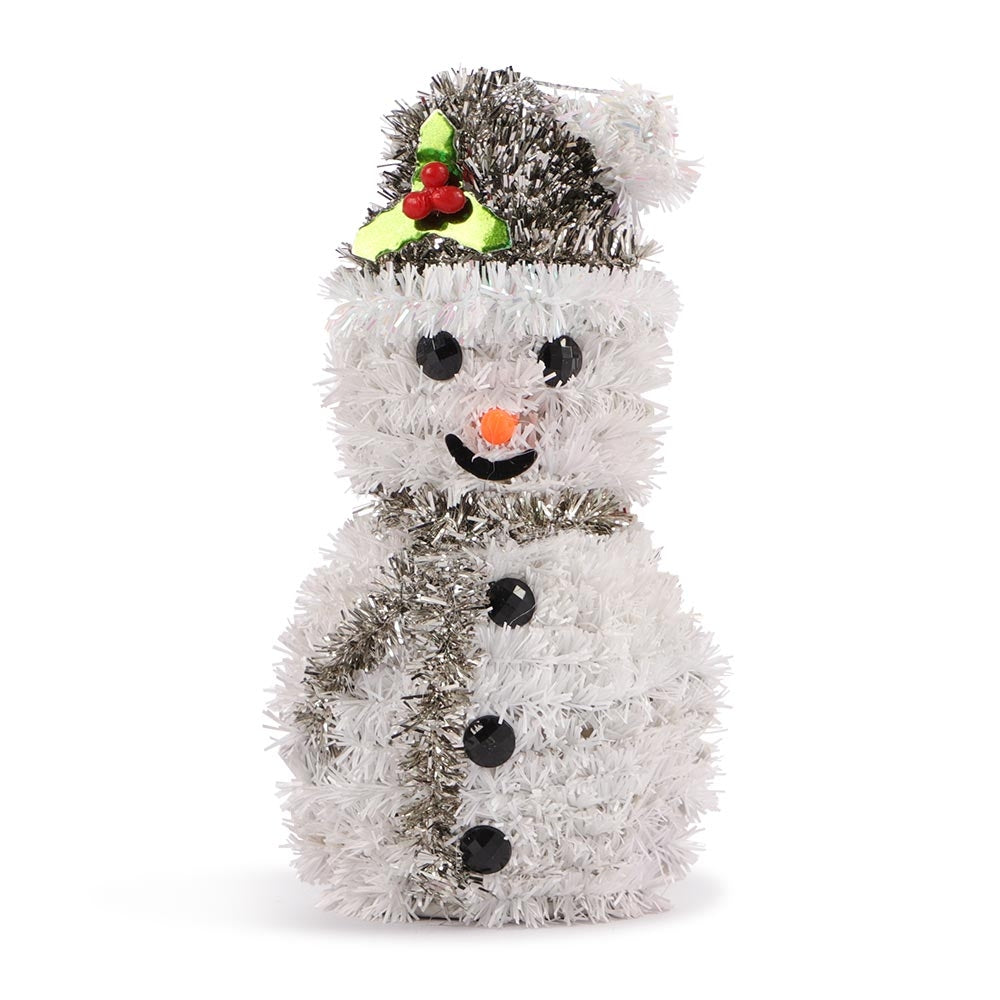 Mini Tinsel Snowman Decoration Silver 332284-SILVER