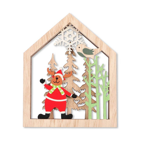 Wooden Reindeer Scene Hanger 331897-REINDEER