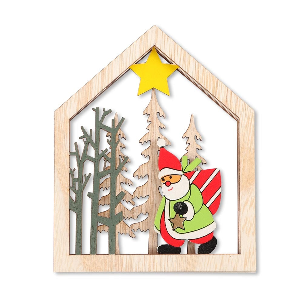 Wooden Santa Scene Hanger 331897-SANTA