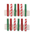 12 Glitter Christmas Clips 331792-GLITTER