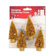Gold Hanging Christmas Tree 4 Pack | Poundstretcher  331884-GOLD