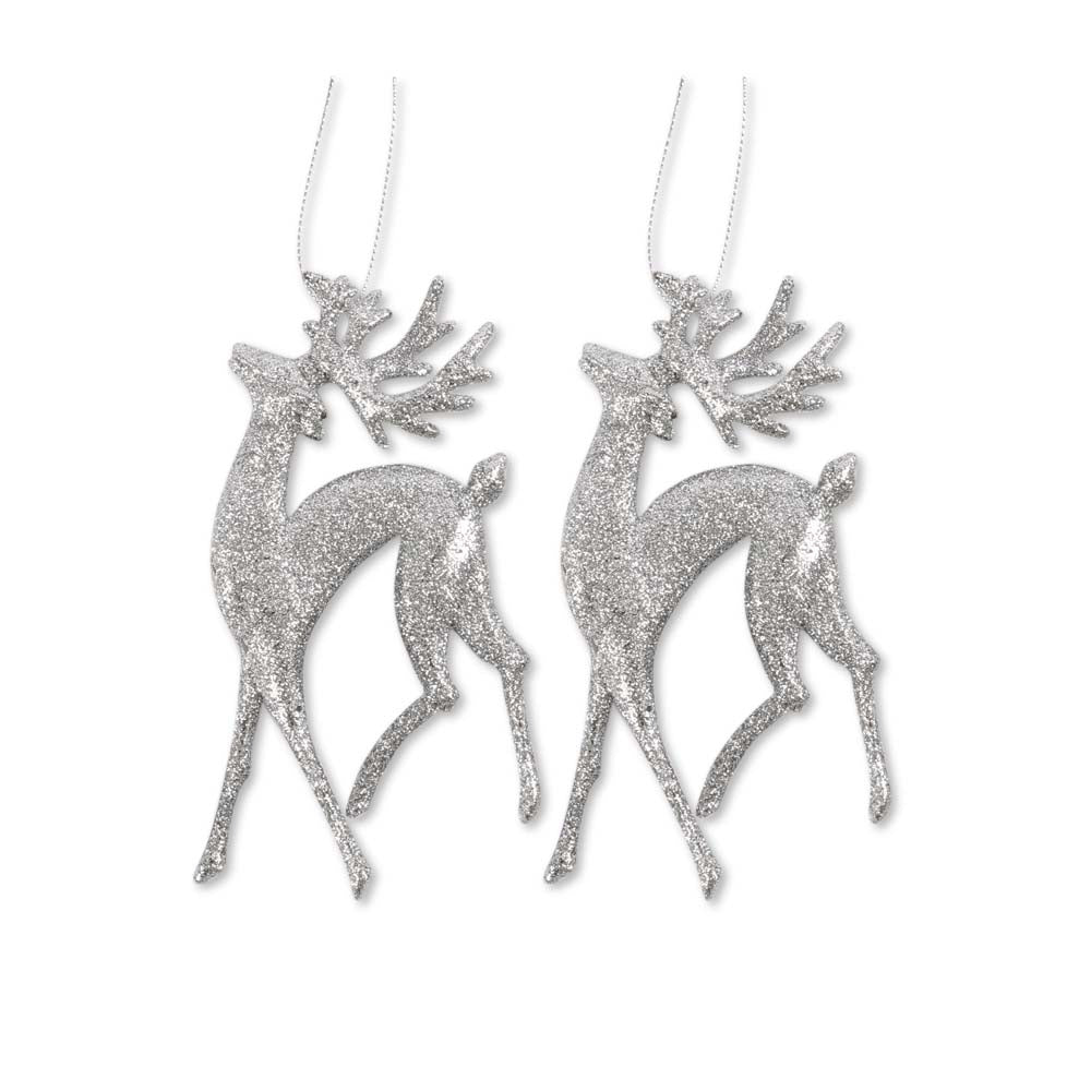 Silver Reindeer Hangers 2 Pack | Poundstretcher  339937-SILVER 
