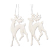 White Reindeer Hangers 2 Pack | Poundstretcher  339937-WHITE 