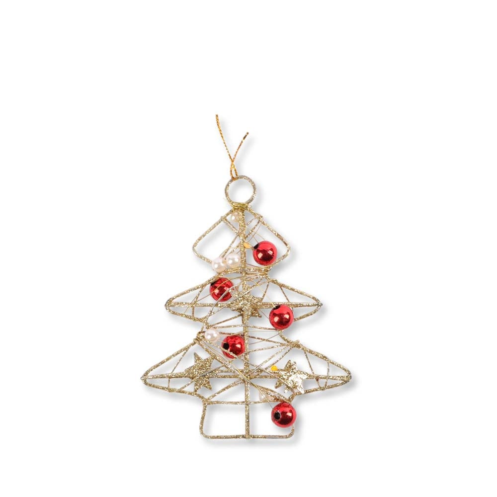 Gold Wire Beaded Tree 332093-GOLD TREE