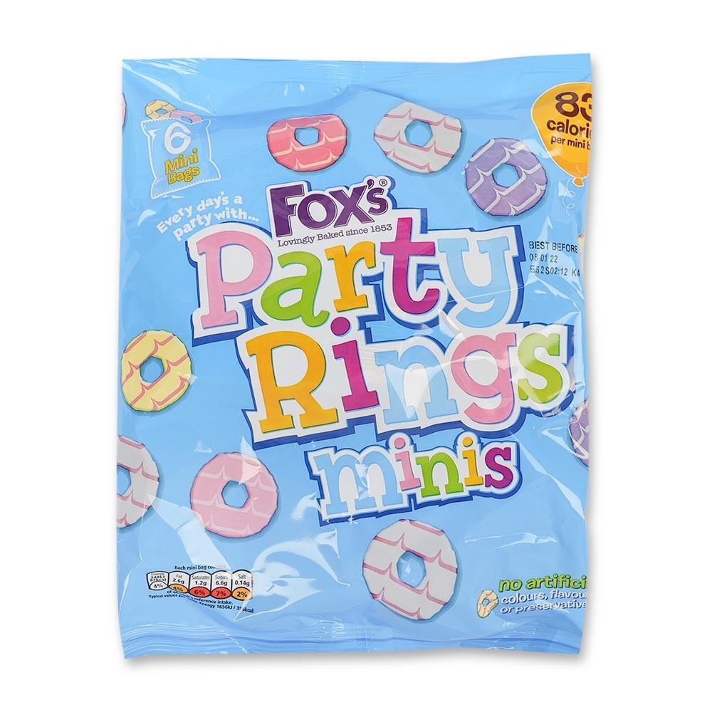 FOX'S MINI PARTY RINGS 6 PACK | Poundstretcher