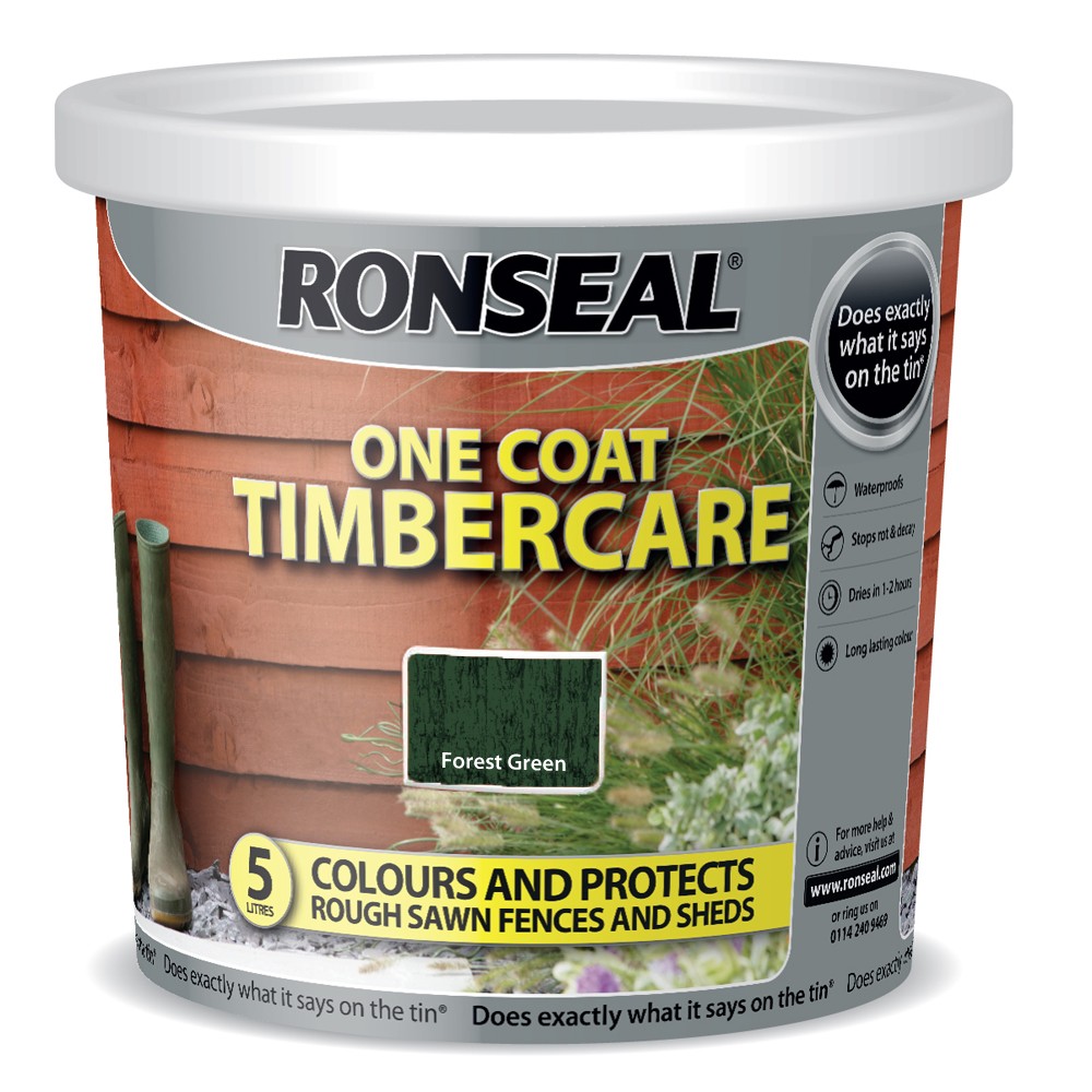 RONSEAL 5 LITRE TIMBERCARE FENCE PAINT FOREST GREEN
