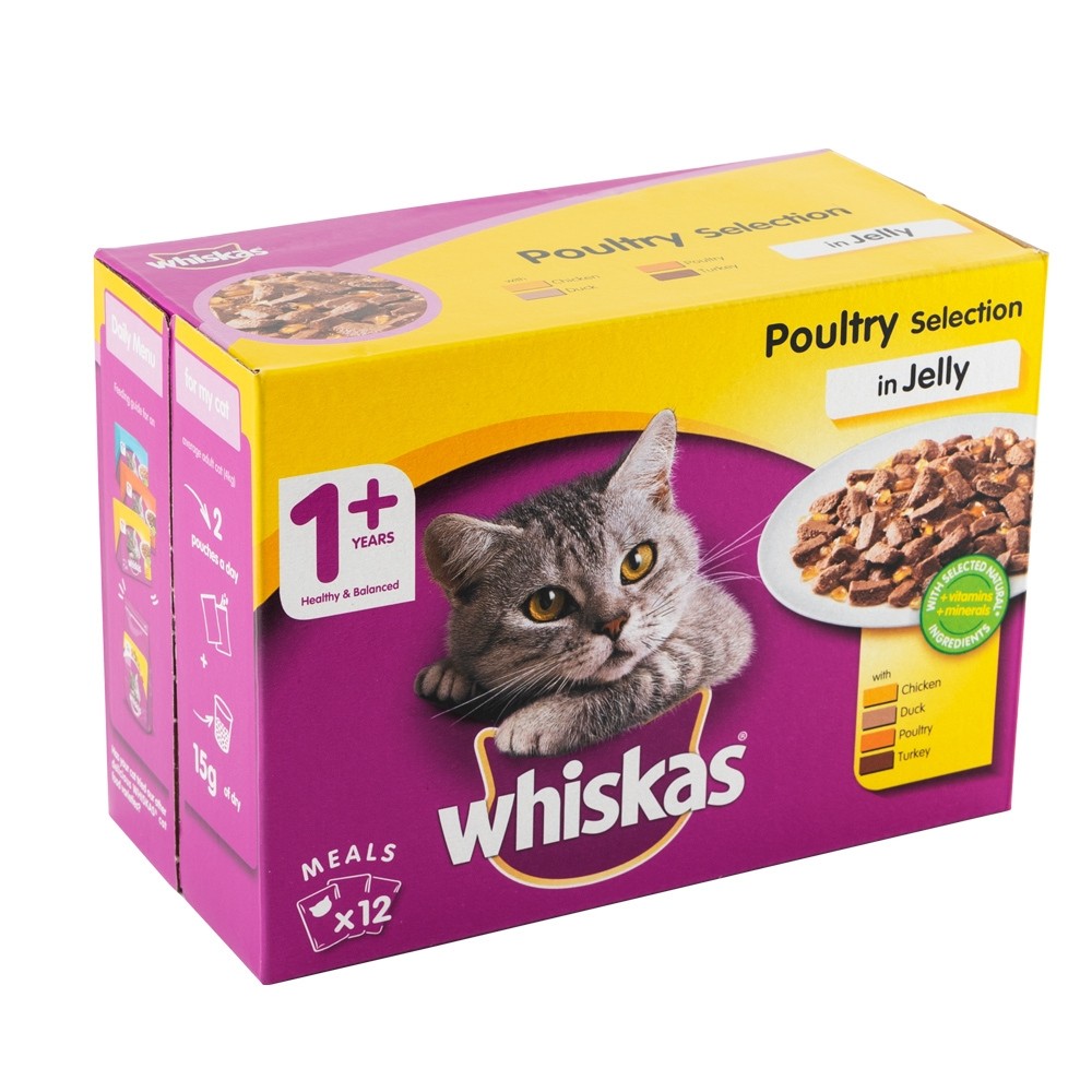 WHISKAS POULTRY SELECTION POUCHES  IN JELLY 1+ YEARS