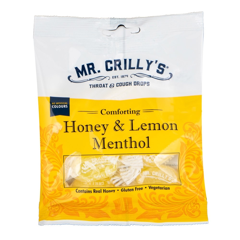 MR. CRILLY'S  HONEY & LEMON MENTHOL SWEETS 90G