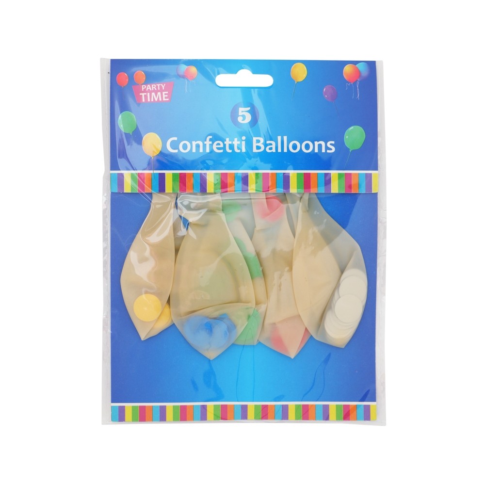 5 PACK CONFETTI BALLOONS