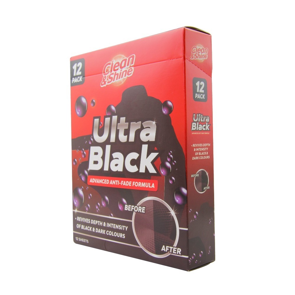 CLEAN & SHINE ULTRA BLACK SHEETS 12 PACK