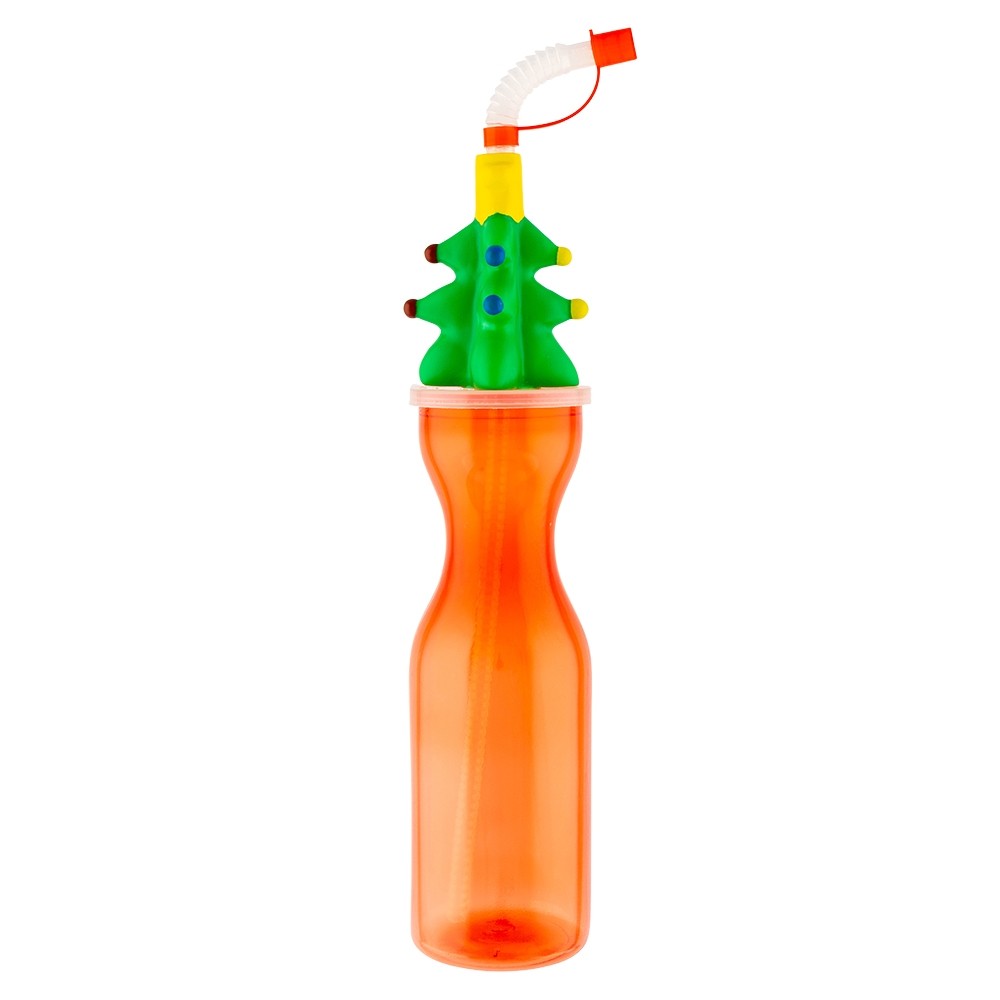 SOFT HEAD BOTTLE WITH STRAW - TREE