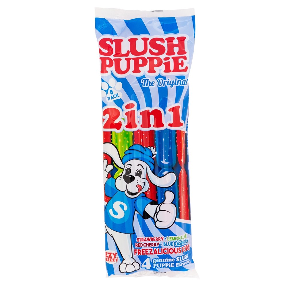 Slush Puppie 2in1 Squeeze Ice Pops 8 Pack Poundstretcher 0970