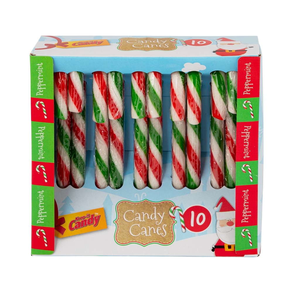 CANDY CANES 10 PACK - RED & GREEN