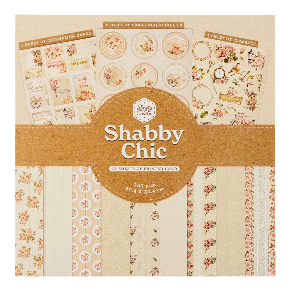 SHABBY CHIC - 12 PRINTED CARDS