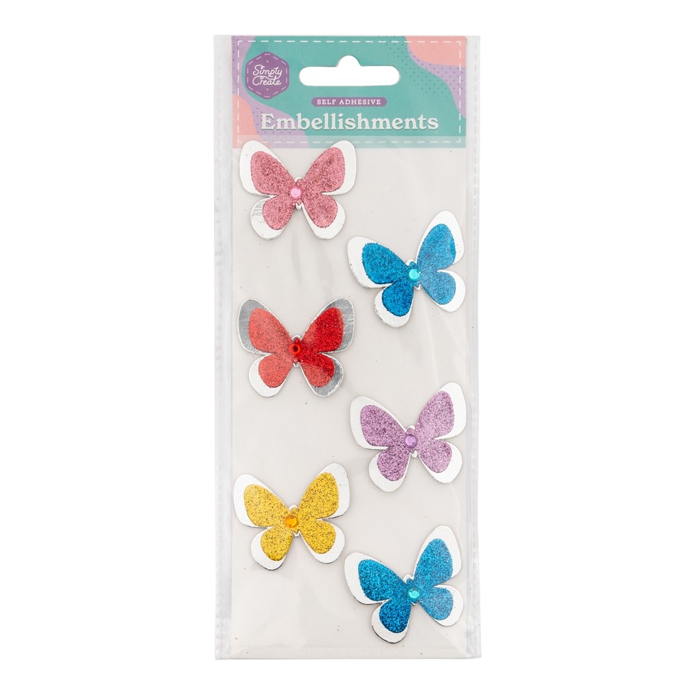 BUTTERFLY EMBELLISHMENTS - SELF ADHESIVE
