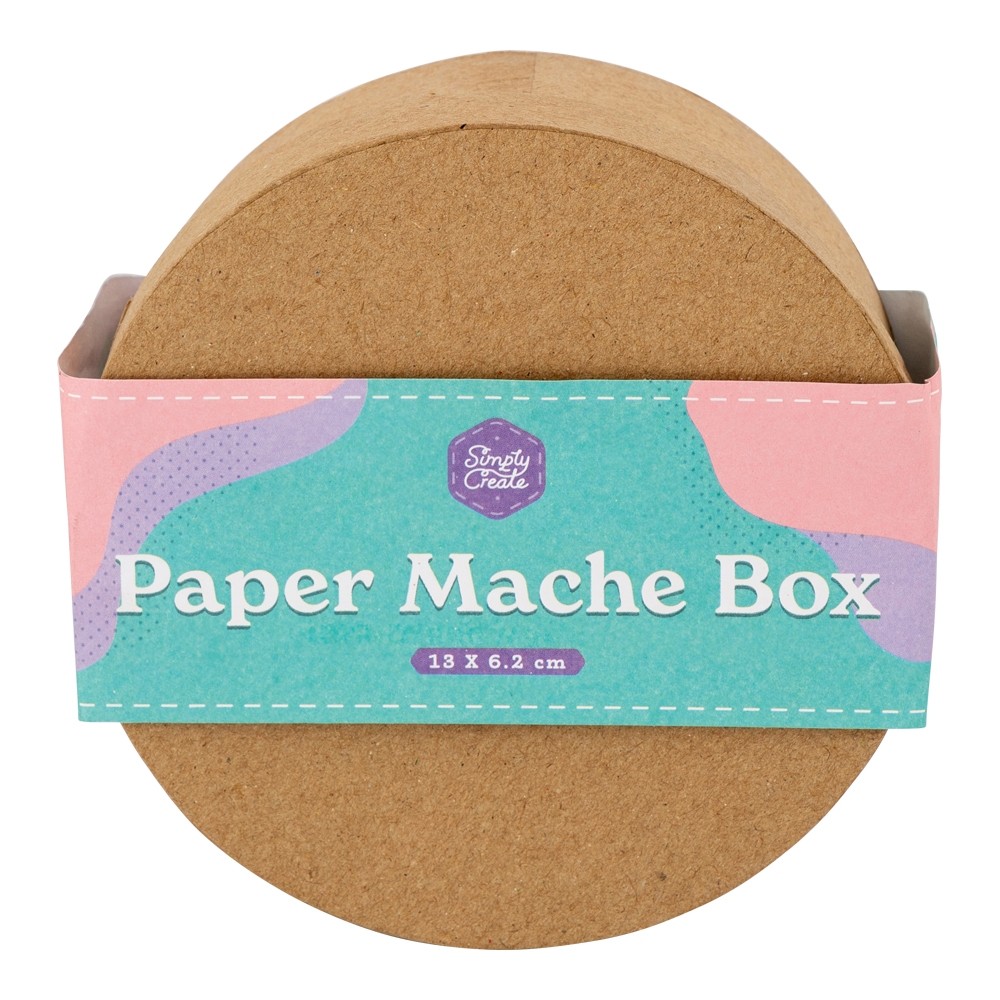 PAPER MACHE BOX - ROUND