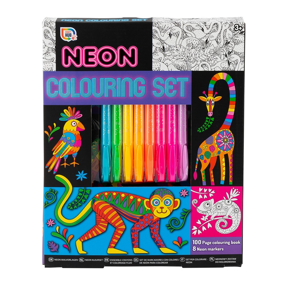 NEON COLOURING SET - 100 PAGES