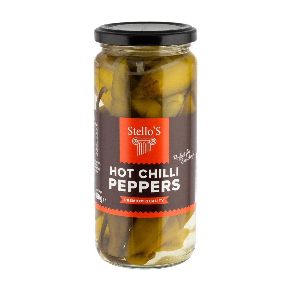 STELLO'S PICKLED HOT CHILLI PEPPERS - 480G