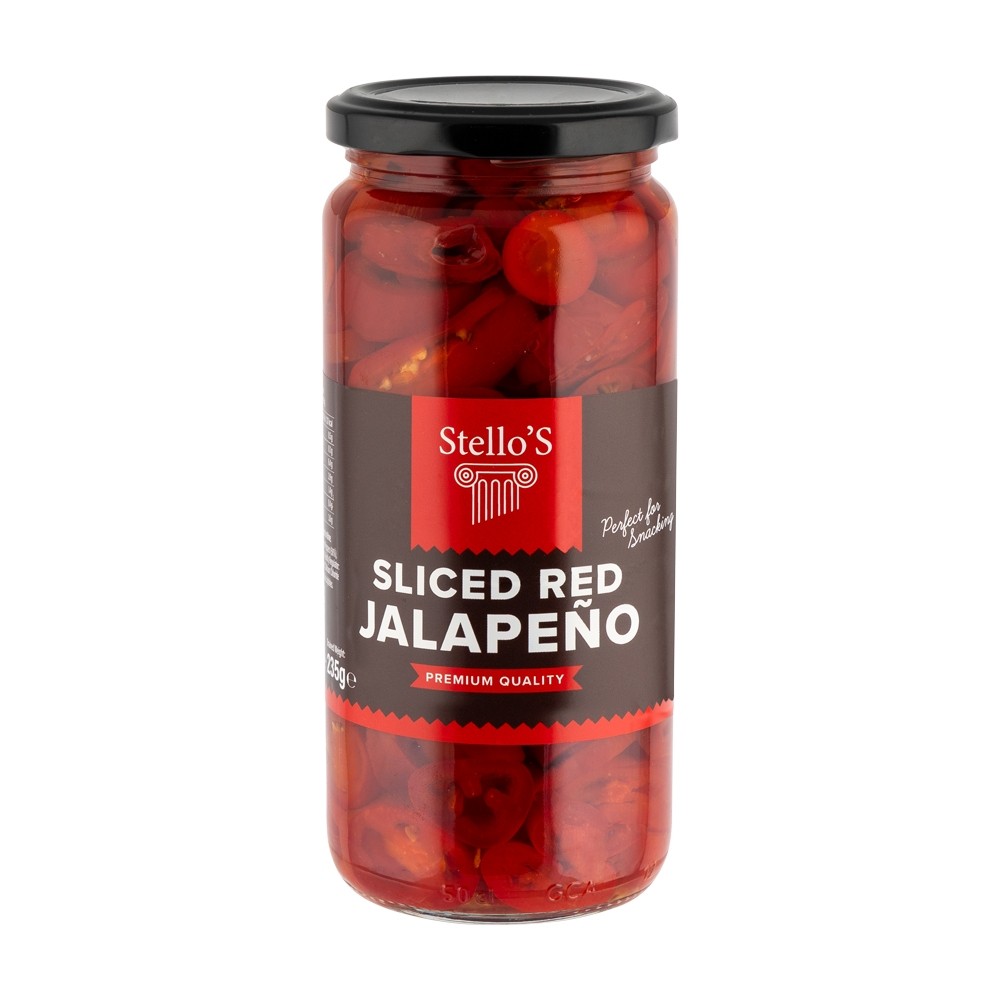 STELLO'S PICKLED SLICED RED JALAPENO - 480G