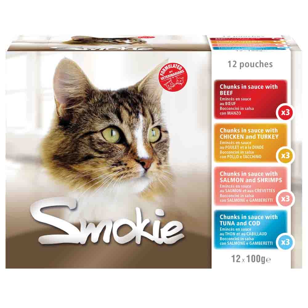 SMOKIE CAT FOOD 12 POUCHES Poundstretcher