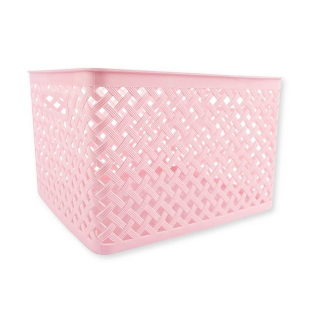 Pink woven boxes